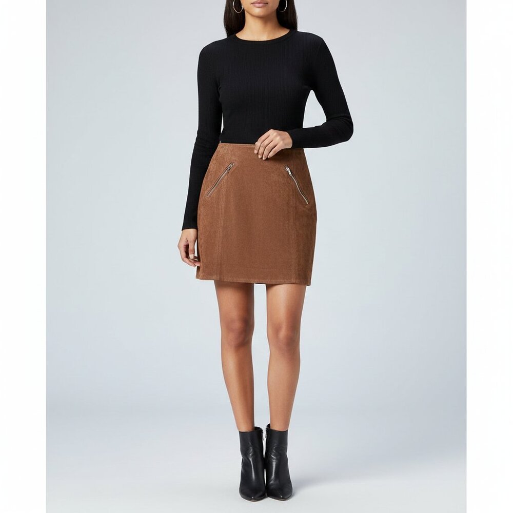 BLANK NYC Genuine Suede Lined Mini Skirt Cinnamon Women Size 12/31